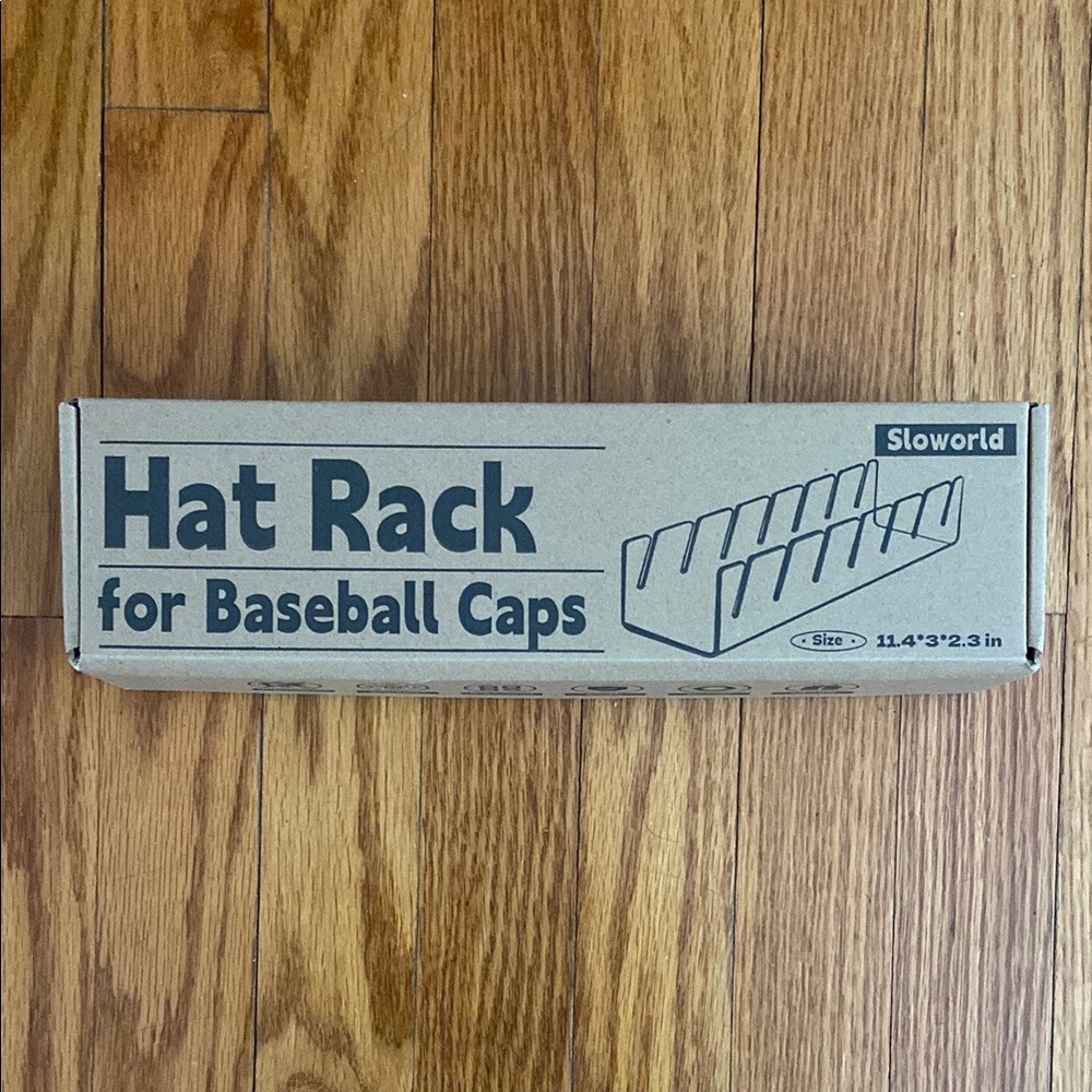 Black Hat Rack for Baseball Caps